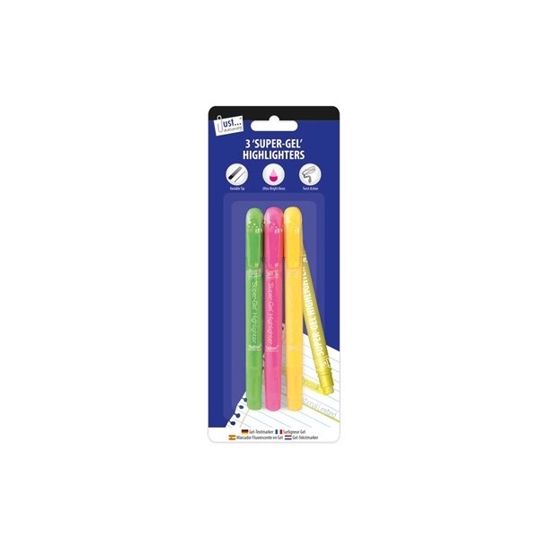 Highlighters gele 3 stk r�d-gul-gr�n