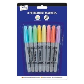 Permanent tusser 8 pastel farver