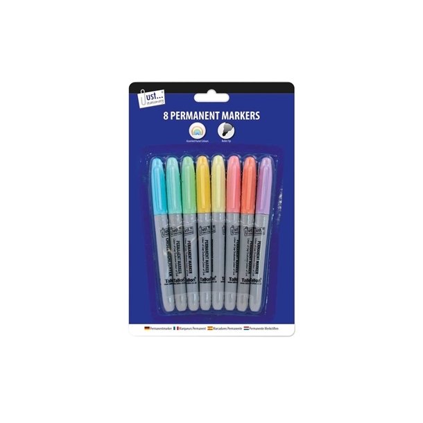 Permanent tusser 8 pastel farver