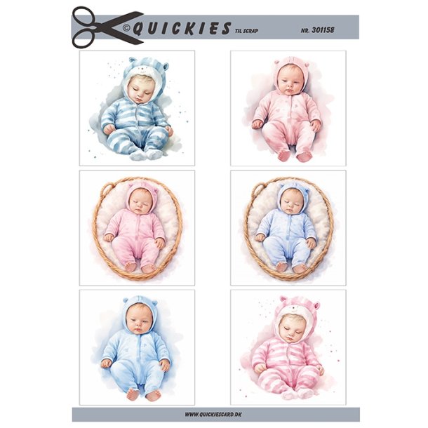 Sm� motiver med babyer Quickies til scrap