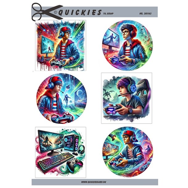 Sm� motiver gamerdrenge Quickies til scrap
