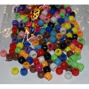 Plast perler Pony 6x8mm ass. farver 50g