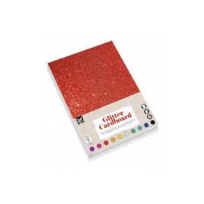 Glitterkarton A4 10 ass farver 200g