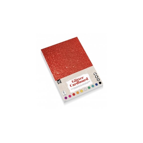 Glitterkarton A4 10 ass farver 200g