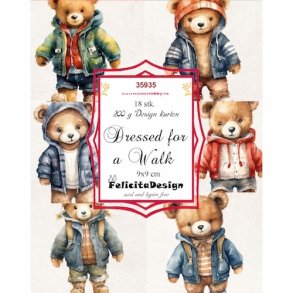 Toppers Dressed for a Walk 3x6design 9x9cm 200g