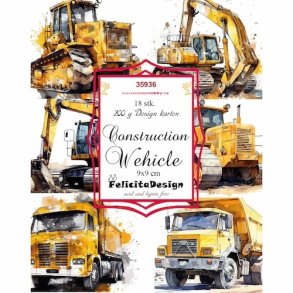 Toppers Construction Wehicle 3x6design 9x9cm 200g
