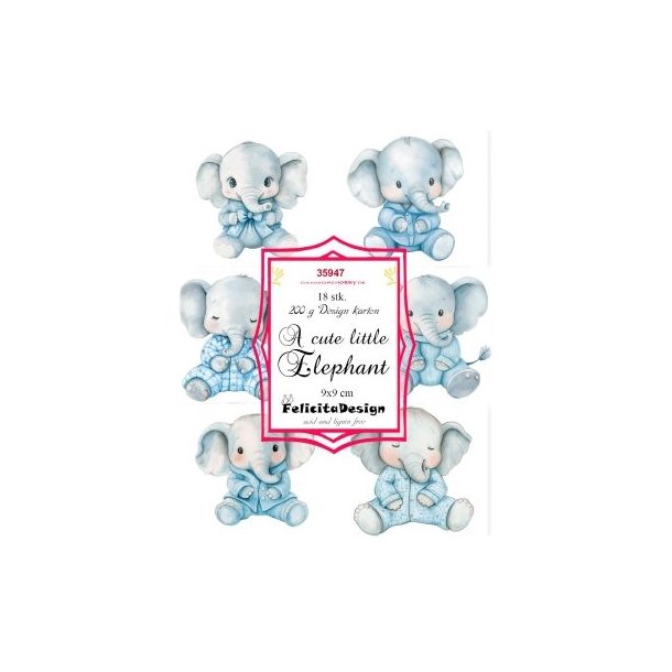 Toppers A cute littel elephant 18 stk 9x9cm 200g