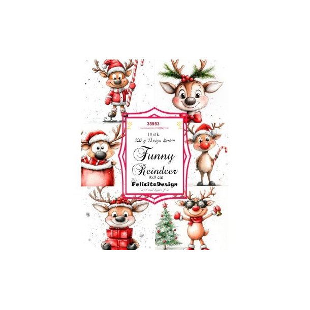 Toppers Funny rwindeer 18stk 9x9cm 200g