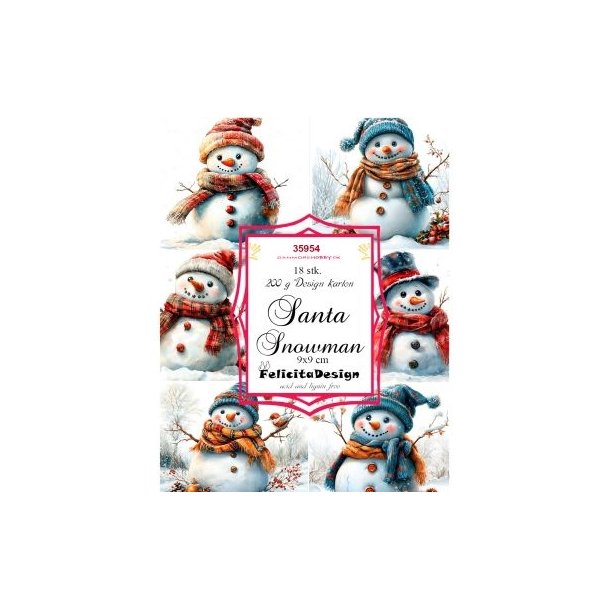 Toppers Santa snowman 18 stk 9x9cm 200g