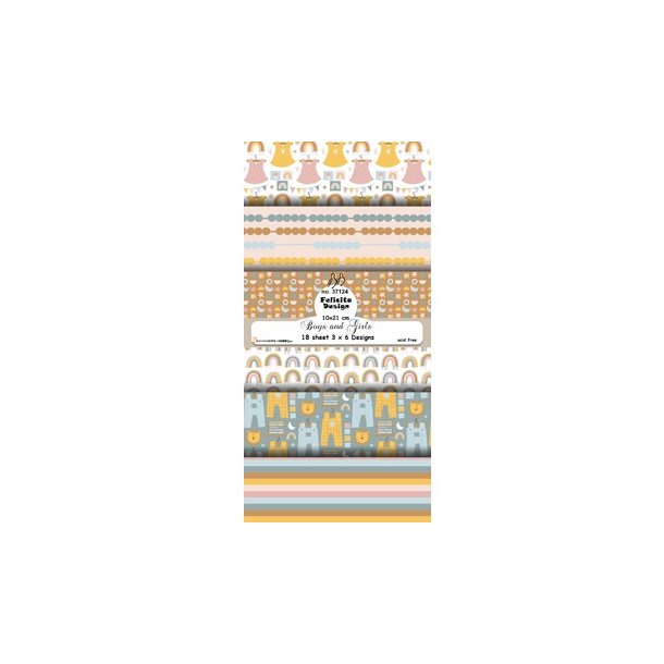 37124 Felicita Design Slimcard Boys and girls 3x6design 10x21cm 200g