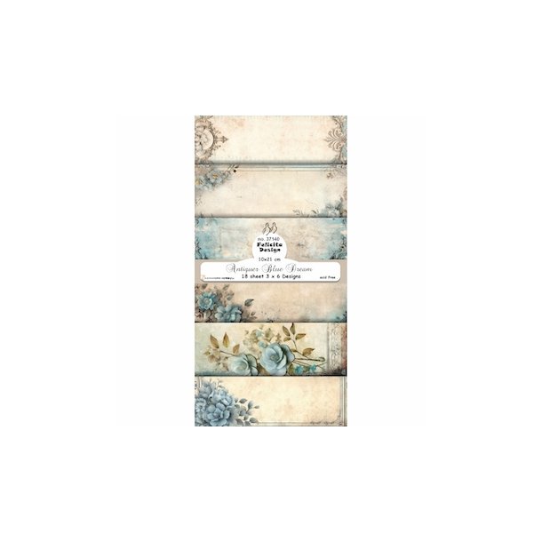 Felicita Design slim card Antiquer blue Dream 10x21cm 200g