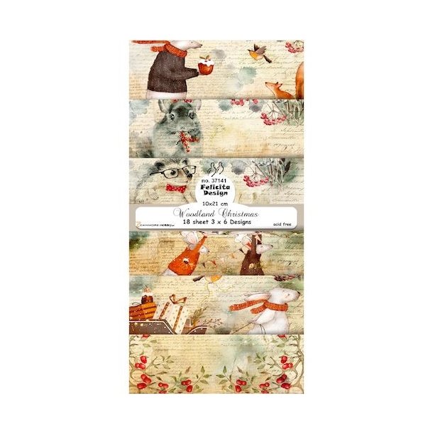 Felicita Design slimcard Woodland christmas 3x6 design 10x21cm 200g
