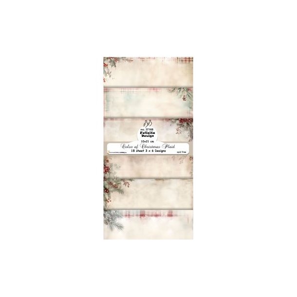 Felicita Design slimcard Color of christmas plaid 3x8design 10x21cm 200g