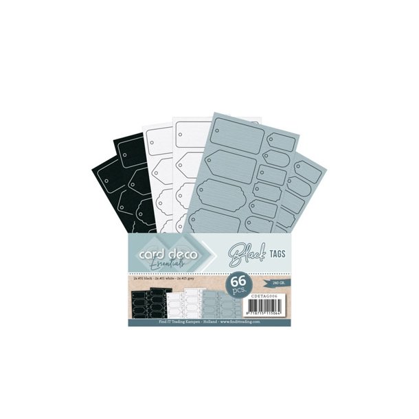 Manillam�rker sort, s�lv, hvid 2 ark af hver farve 66 stk 240g