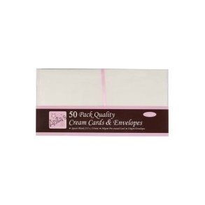  Kort og kuverter creme 50 s�t 135x135mm