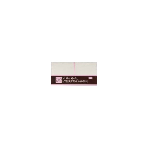  Kort og kuverter creme 50 s�t 135x135mm