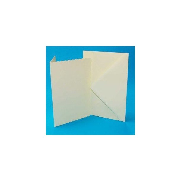 386554 Kort og kuverter Scalloped 50 stk Ivory 12,7x17,8cm