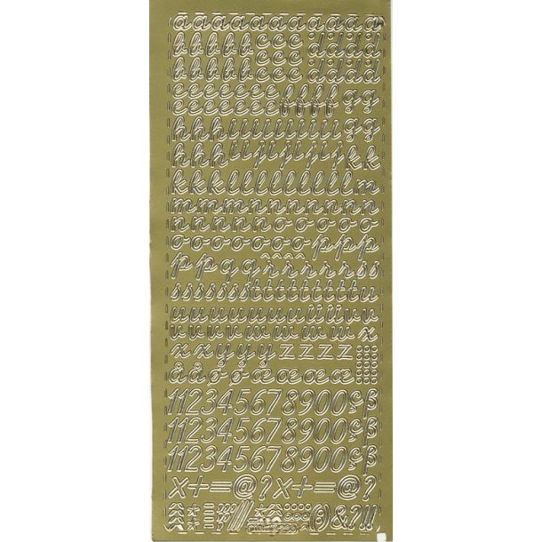  Guld bogstaver og tal