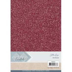  Card Deco Glitter karton A4 Bordeux 230g