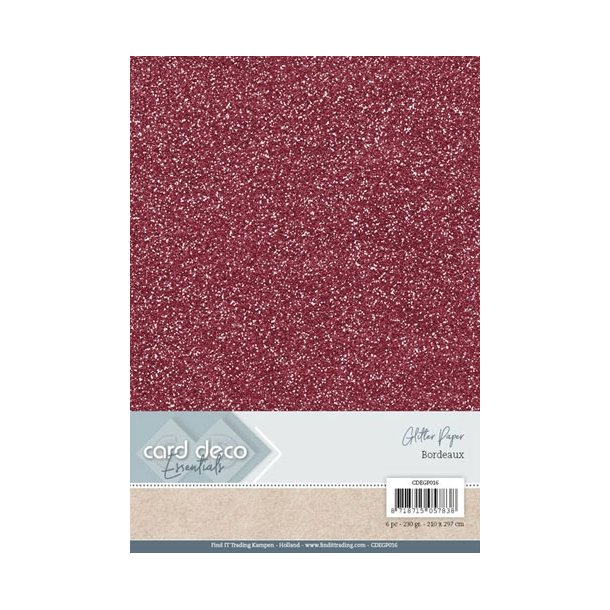  Card Deco Glitter karton A4 Bordeux 230g