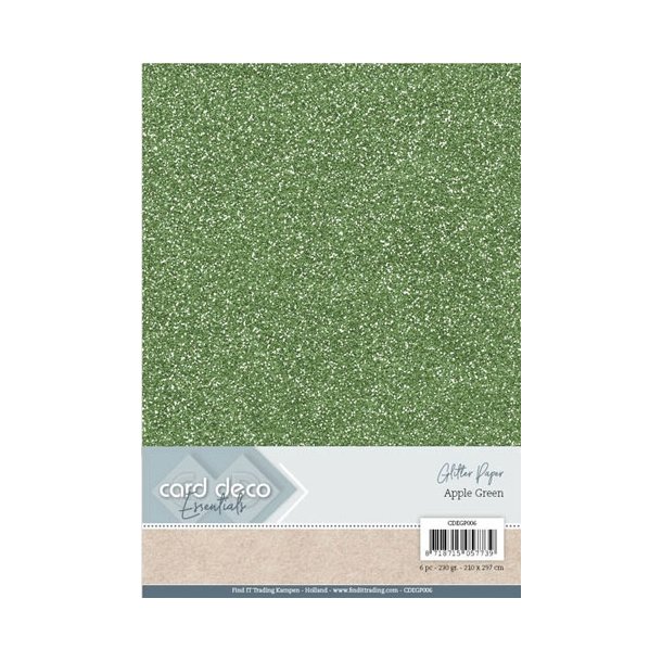  Card Deco Glitterkarton Apple Green  230g 