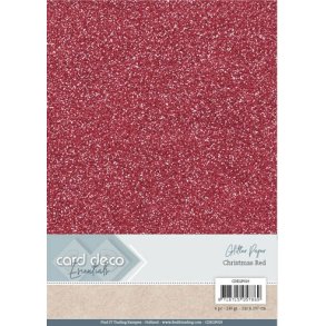 Card Deco Glitter karton A4 Christmas red 