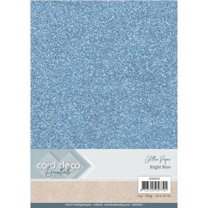  Card Deco glitter karton A4 bright blue 230g