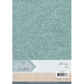  Card Deco glitter karton A4 mint 230g 