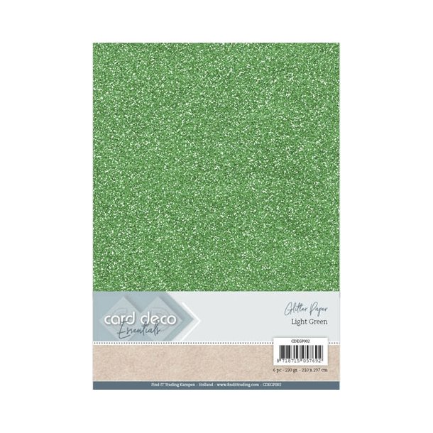  Card Deco Glitter karton A4 Light green 230g