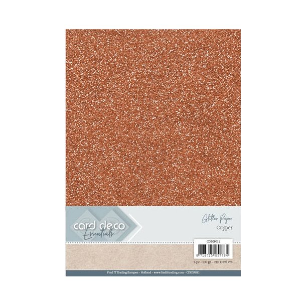  Card Deco Glitter karton A4 Copper 230g