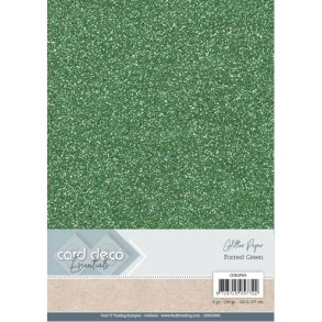  Card Deco Glitter karton A4 Forrest Green 230g