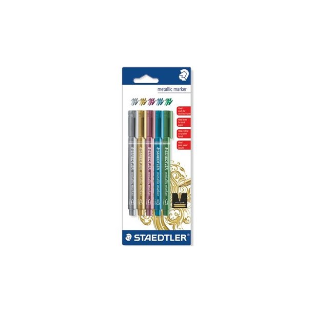 Staedtler Metallic marker guld s�lv r�d bl� gr�n