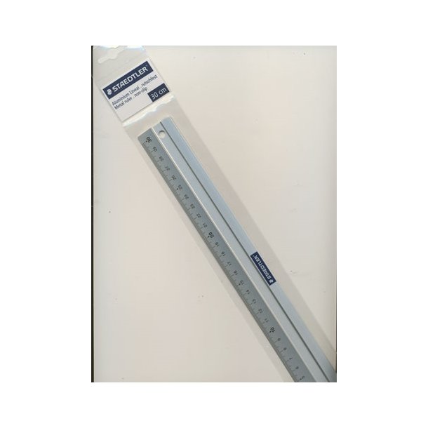 Aluminium lineal 45cm med gummibagside