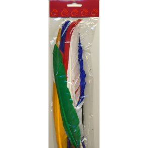  Indianerfjer ass. farver 27-30cm 12stk