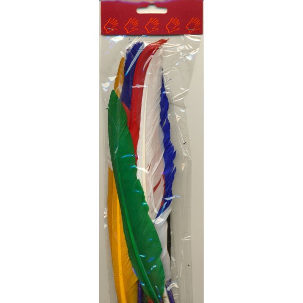  Indianerfjer ass. farver 27-30cm 12stk