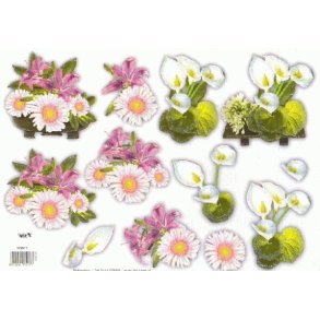  3D TBZ Blomster med glimmer