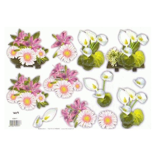  3D TBZ Blomster med glimmer
