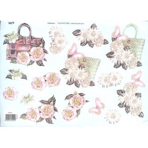 3D TBZ Tasker og blomster med glimmer