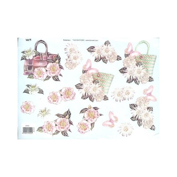 3D TBZ Tasker og blomster med glimmer