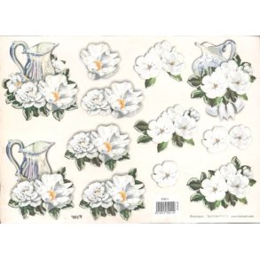 3D TBZ Hvide blomster og kander