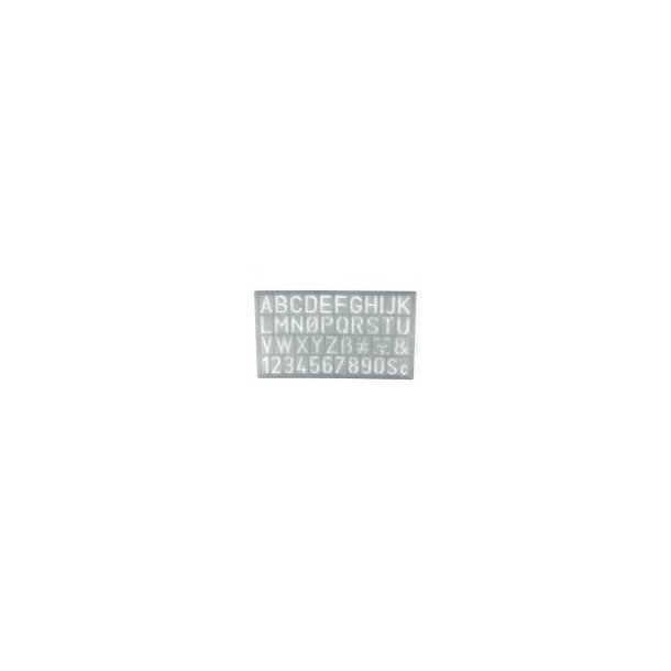 Plast skabelon Bogstaver og tal 20mm