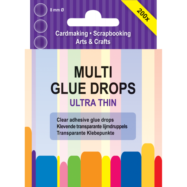Multi glue drops 8 mm ultra tynd 200stk