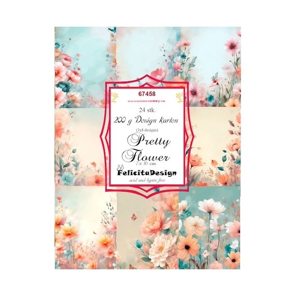 Toppers Pritty flower 3x8design 7x10cm 200g