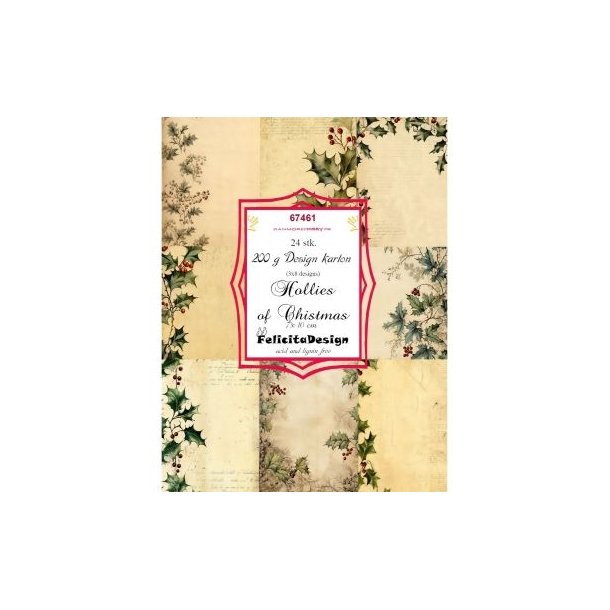Toppers Hollies af christmas 24 stk 7x10cm 200g