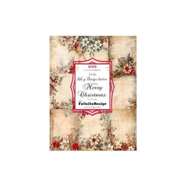 Toppers Merry christmas 24stk 7x10cm 200g
