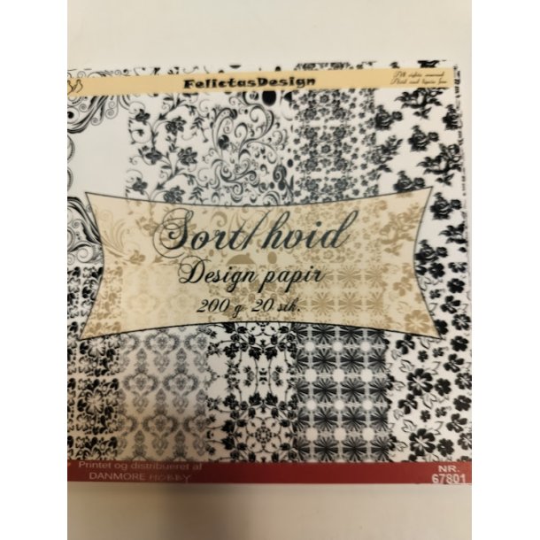 Felicita Design Sort hvid design 20 stk 15x15cm 200g