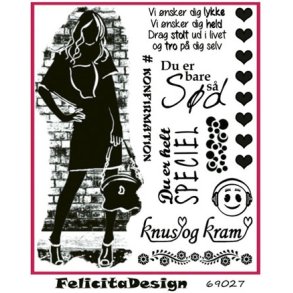 Felicita Design Stempel Pige med div. tekster 