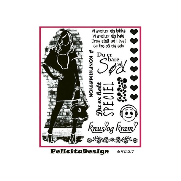  Felicita Design Stempel Pige med div. tekster 