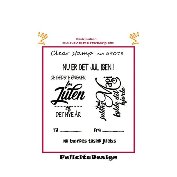  Felicita Design stempel Juetekster 6 stk forskellige