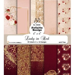 Felicita Design Lady in red 3x10 design 15x15cm 200g